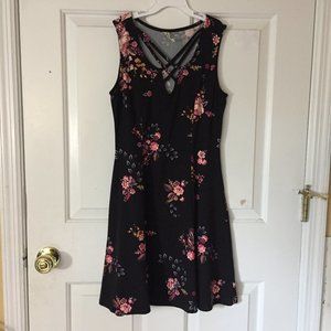 Sleeveless Skater Style Floral Dress